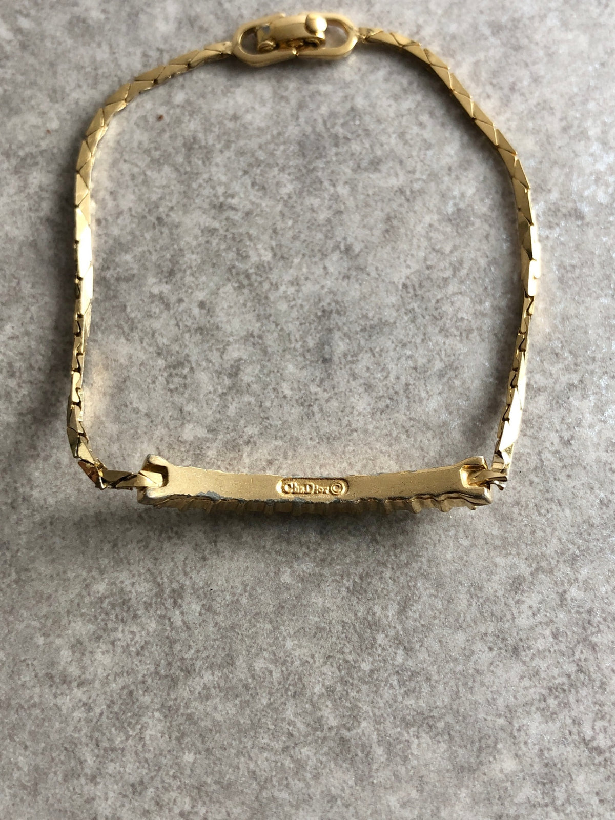 Christian Dior Rhinestone Bracelet Gold Vintage a32e5m