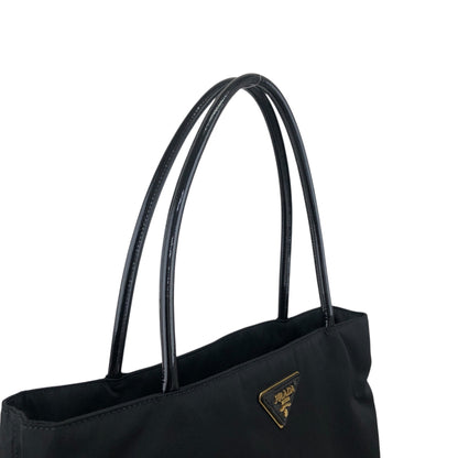 PRADA Tessuto Logo Handbag Black Vintage cmchvi