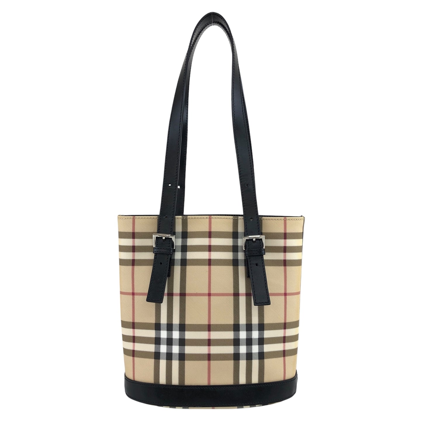 BURBERRY Check Totebag Beige×Black Vintage axf6bg