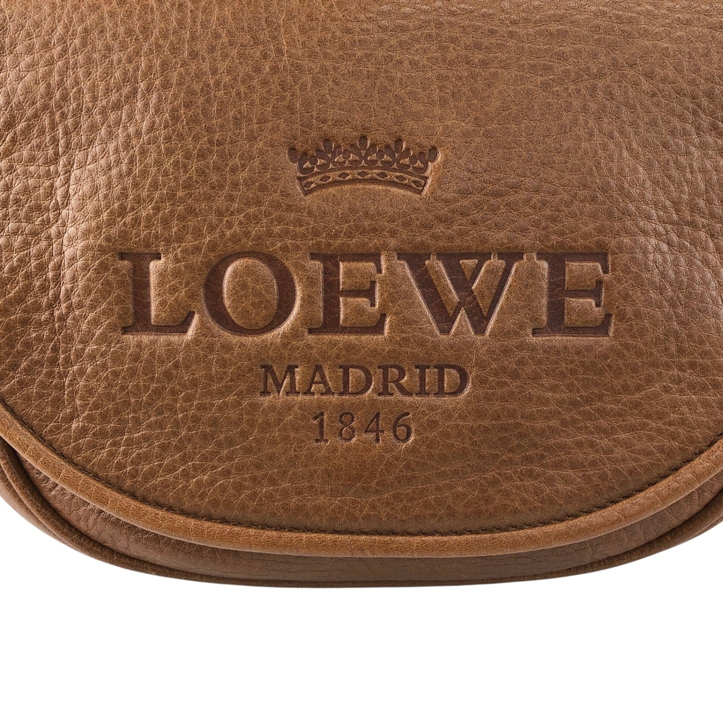 LOEWE Logo Embossed Crossbody Shoulder bag Brown Vintage w2swk6