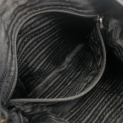 PRADA Logo Shoulder bag Hobobag Black Vintage wr3yar