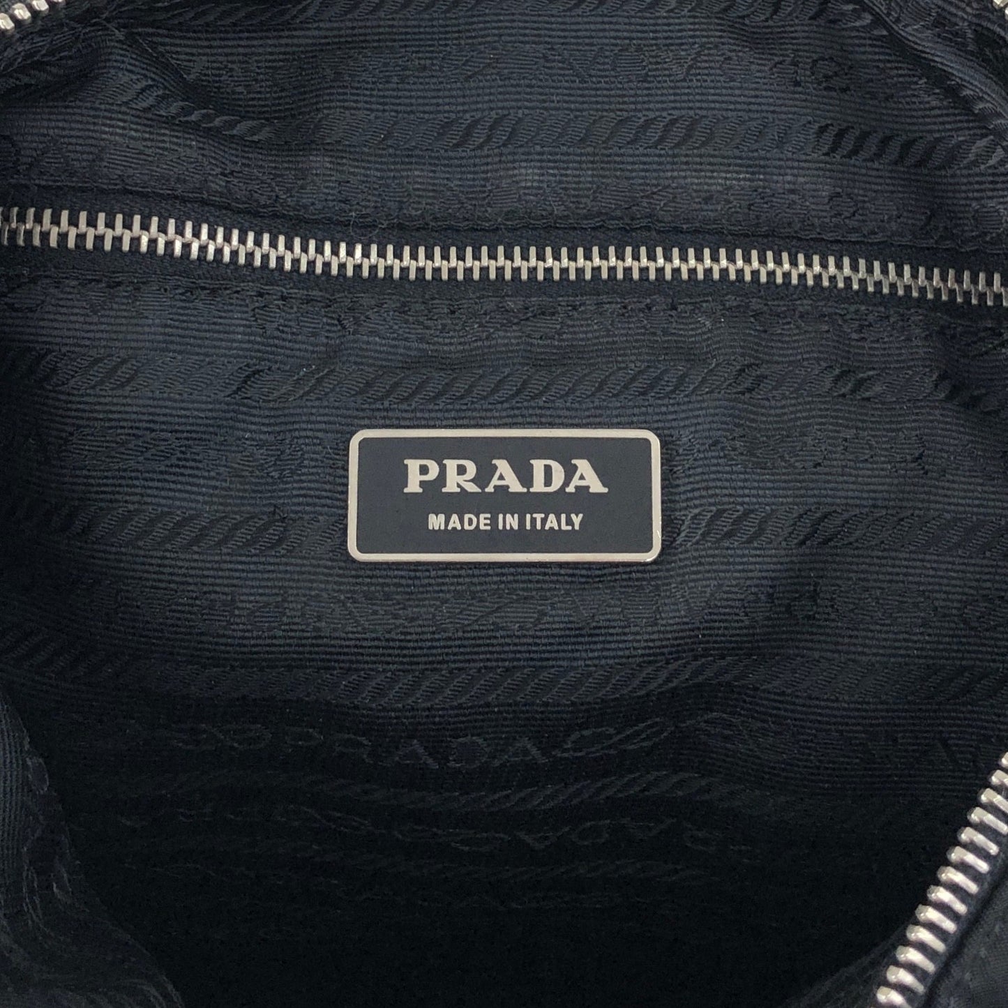 PRADA Tessuto Triangle Logo Shoulder bag Black Vintage ribjbv
