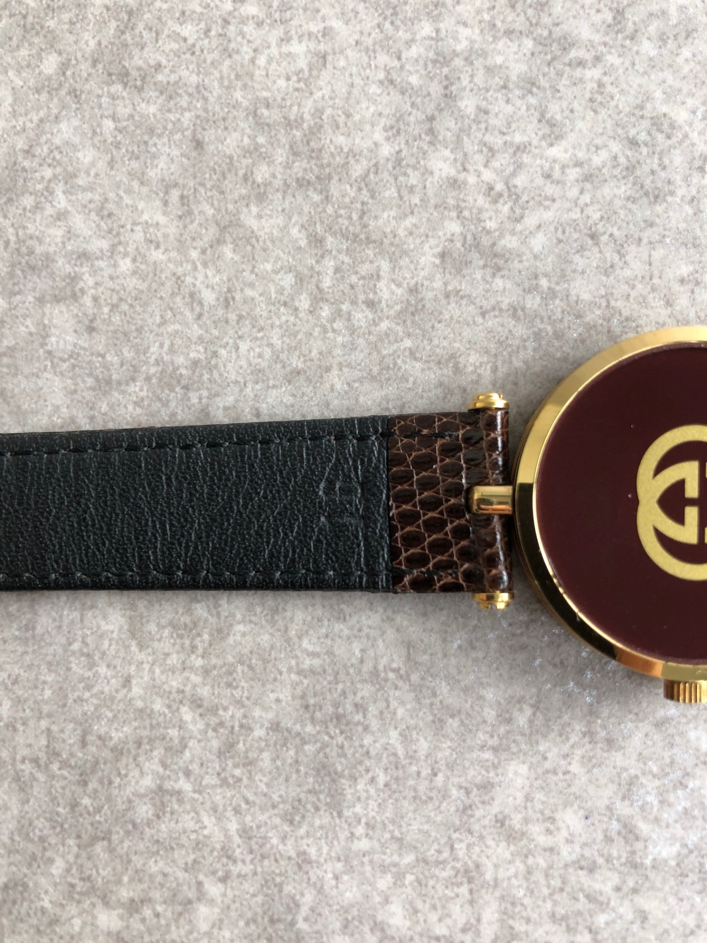 GUCCI Sherry Line Quartz Watch Brown×Gold Vintage vng8gz