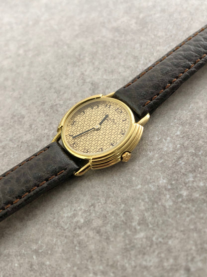 Christian Dior Watch Gold×Brown Vintage 2mewkg