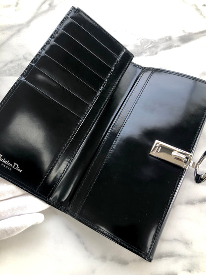 Christian Dior Long Wallet Black Vintage xu7wp3