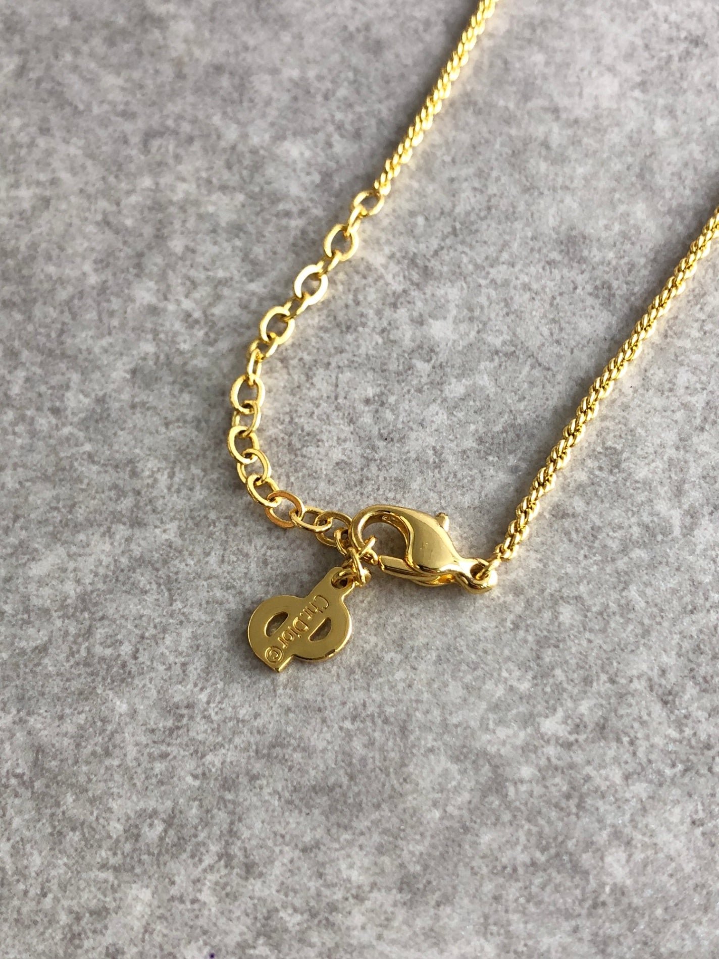Christian Dior Logo Motif Necklace Gold Vintage 8fnc5f