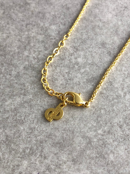 Christian Dior Logo Motif Necklace Gold Vintage 8fnc5f