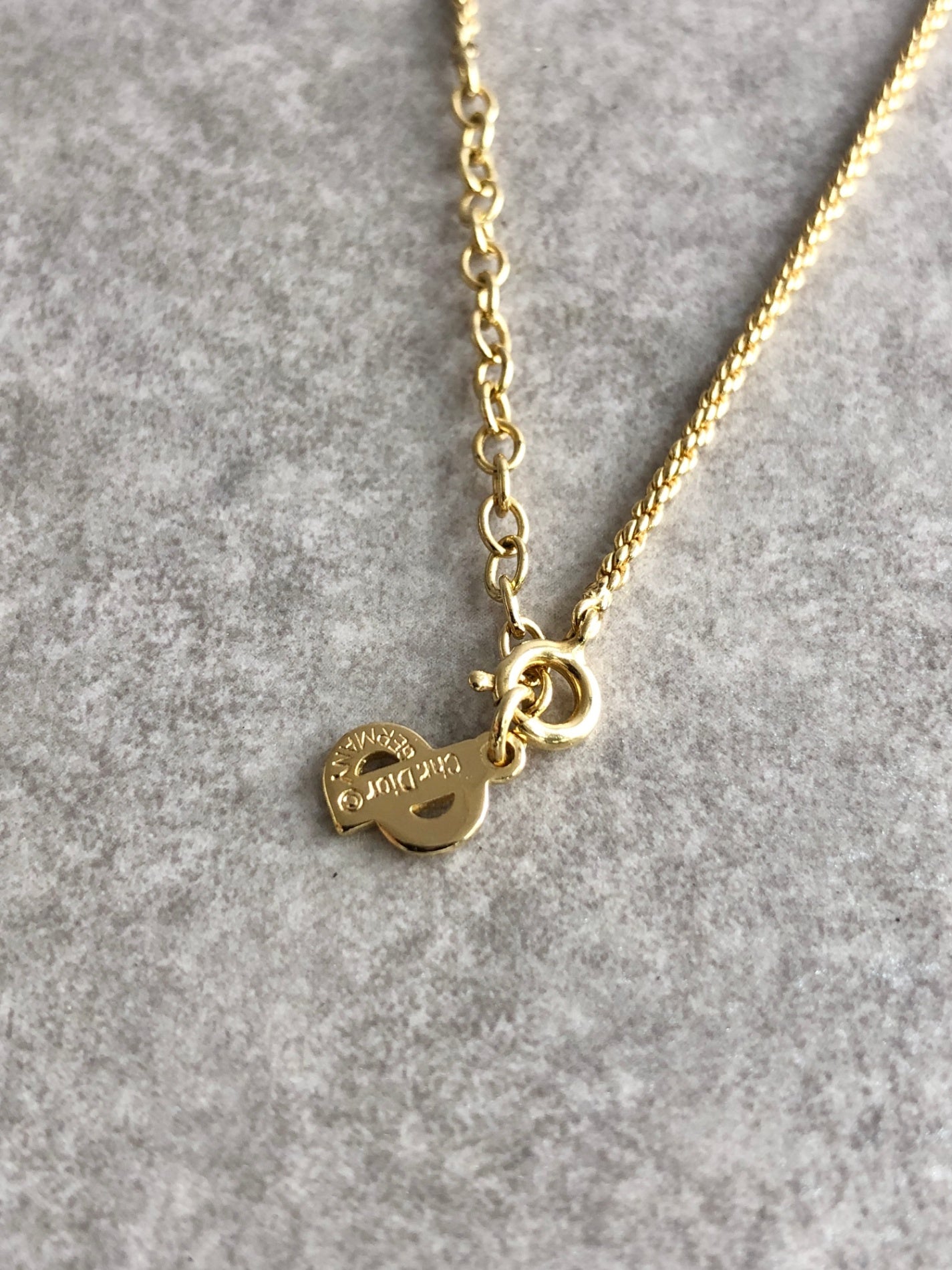 Christian Dior CD Logo Necklace Gold Vintage gsh6yh