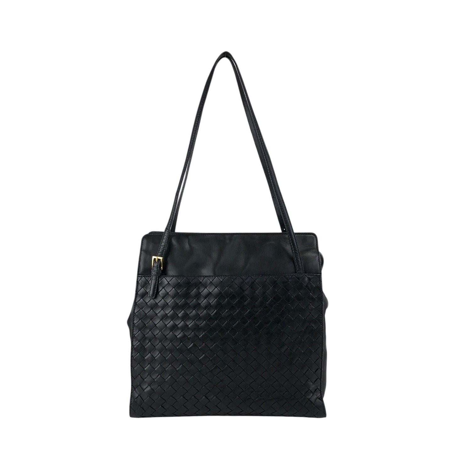 Bottega Veneta Intrecciato Handbag Shoulder bag Black Vintage egp857
