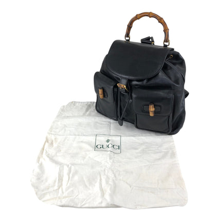 GUCCI Bamboo Backpack Black Vintage 4u5xy4