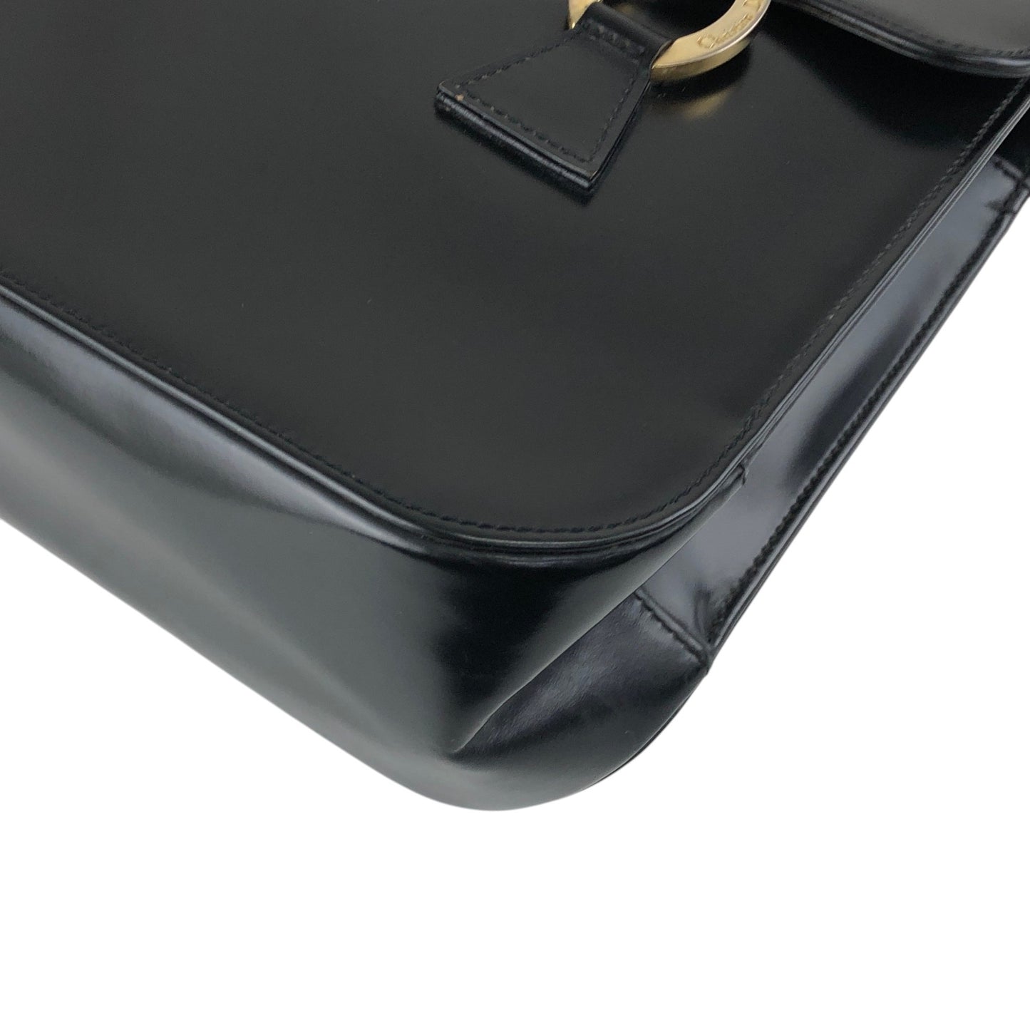 Christian Dior Logo Handbag Black Vintage aidfua