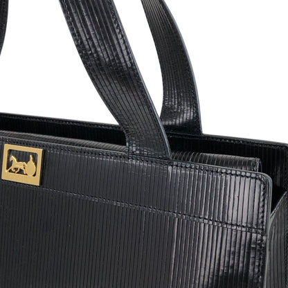 CELINE Horse Carriage Two-way Handbag Shoulder bag Black Vintage 3v3pu8