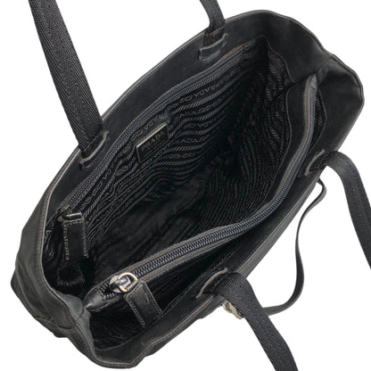 PRADA Tessuto Triangle Logo Totebag Black Vintage 885ief