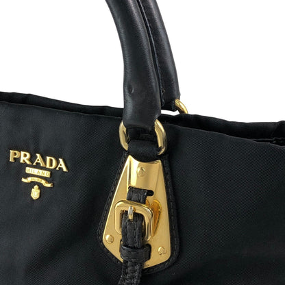 PRADA Logo Handbag Black Vintage zm3r7k