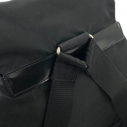 PRADA Triangle Logo Nylon Backpack Black Vintage f4v6fg