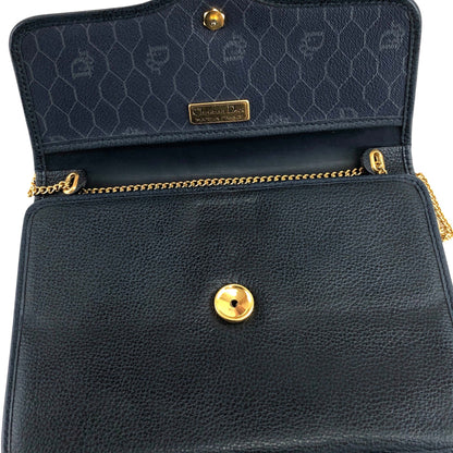 Christian Dior Chain Shoulder bag Navy Vintage 6bs87e