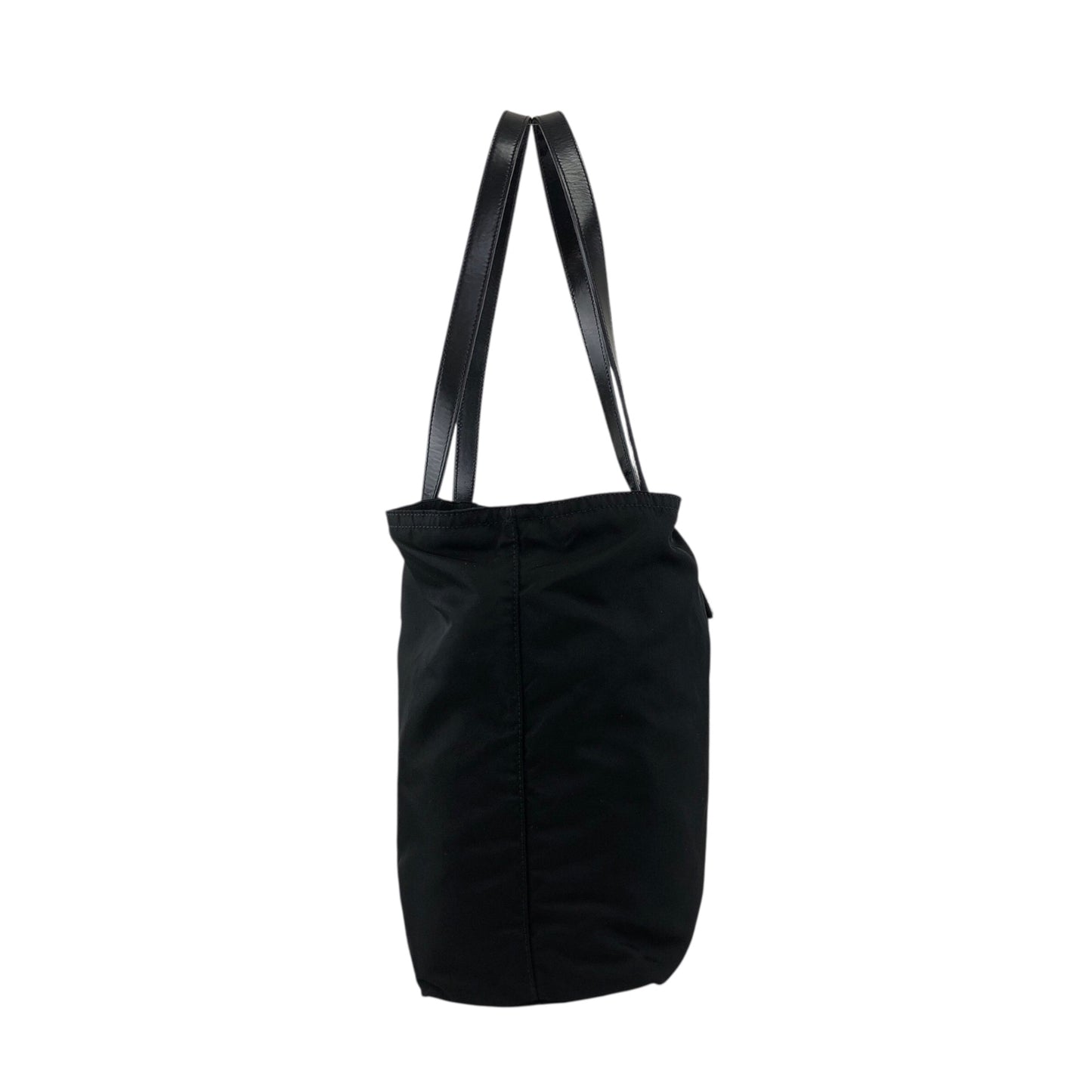 PRADA Tessuto Triangle Logo Totebag Black Vintage weepxg