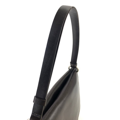 PRADA Logo Double Face Leather Handbag Brown Vintage twseze