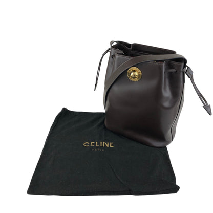 CELINE Starball Drawstring Shoulder bag Brown Vintage 4nhtxx