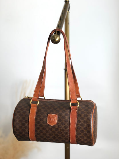 CELINE Macadam Blason Handbag Brown Vintage ydamck