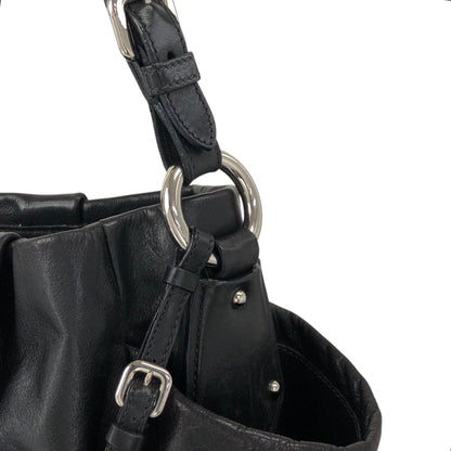 PRADA Logo Shoulder bag Hobobag Black Vintage pbitjd