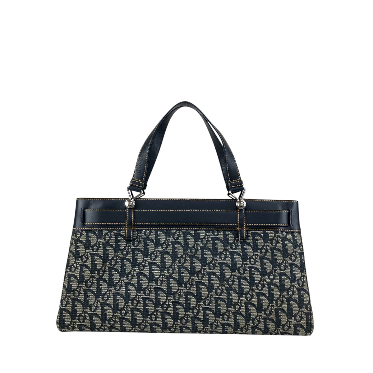 Christian Dior Trotter Front Buckle Handbag Navy Vintage nk2ius