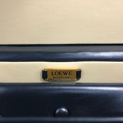 LOEWE Anagram Handbag Vanity bag Navy Vintage kwwgaf