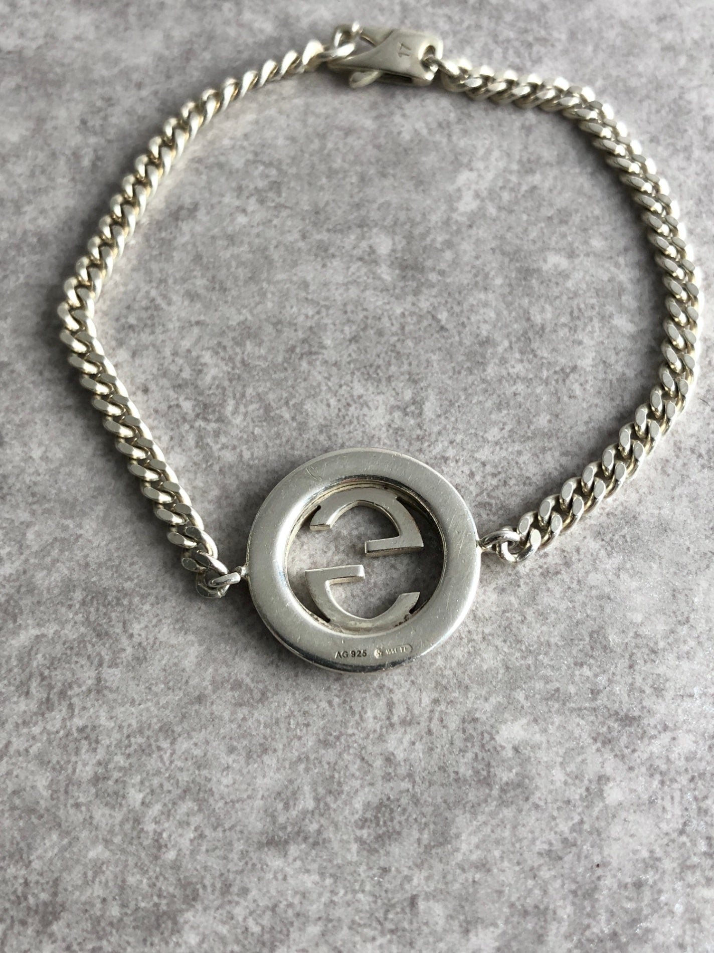 GUCCI Interlocking SILVER925 Bracelet Silver Vintage hmwmgs