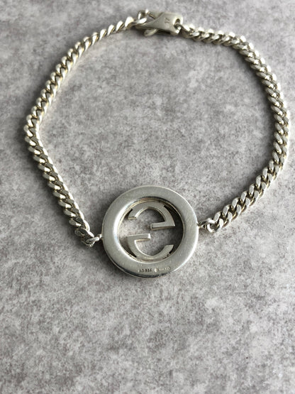 GUCCI Interlocking SILVER925 Bracelet Silver Vintage hmwmgs