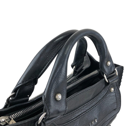 CELINE Horse Carriage Logo Handbag Black Vintage v5s4uu