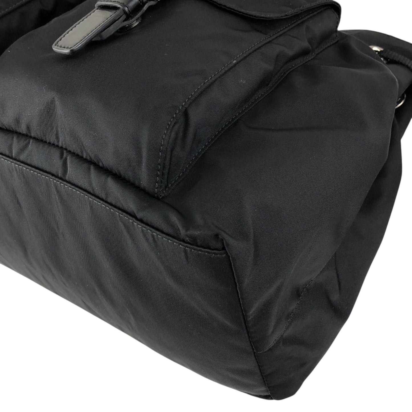 PRADA Tessuto Triangle logo Double Pocket Totebag Black Vintage xrhmgf