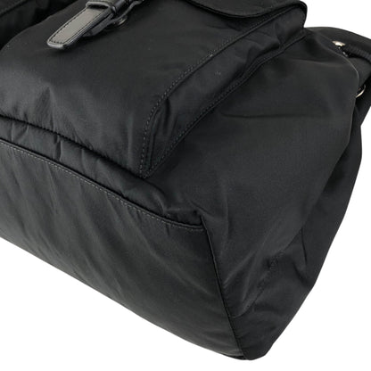 PRADA Tessuto Triangle logo Double Pocket Totebag Black Vintage xrhmgf