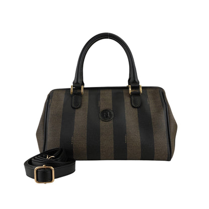 FENDI Logo Two-way Small Boston bag Shoulder bag Black Vintage 7hv23h