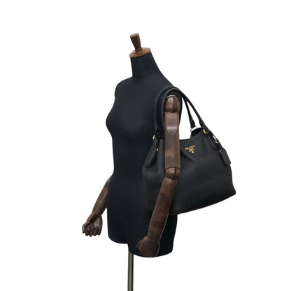 PRADA Logo Handbag Black BN2534 Vintage 6ubit3