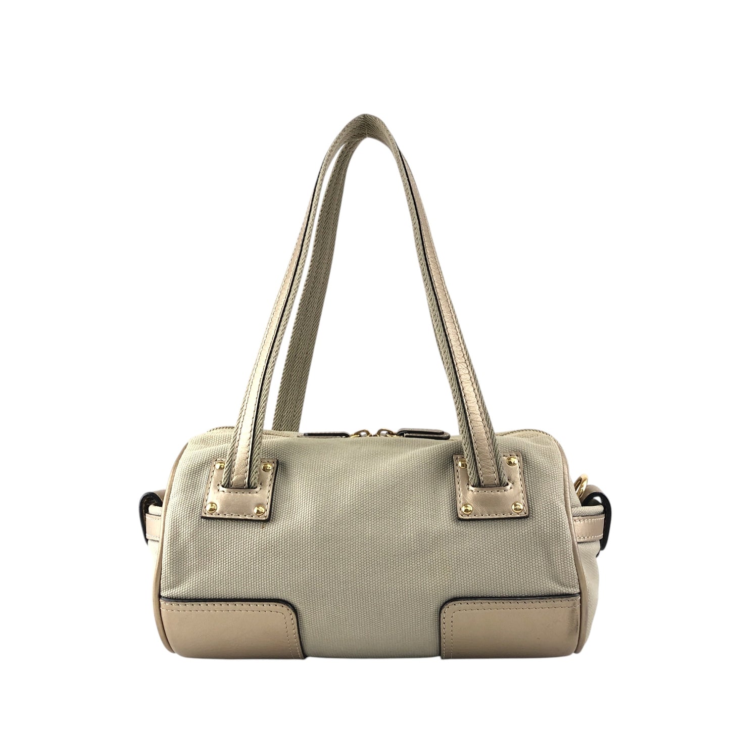 LOEWE Anagram Small Boston bag Handbag Beige Vintage mym6vr