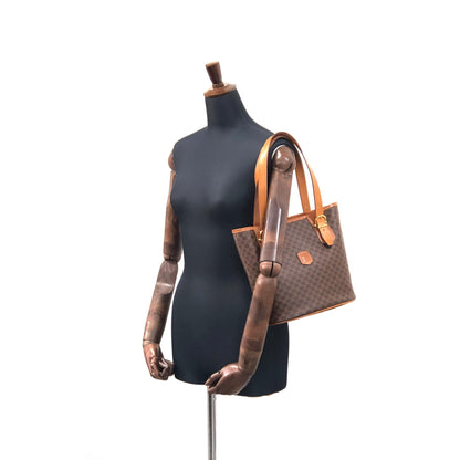 CELINE Macadam Blason Handbag Shoulder bag Brown Vintage uwfpsv