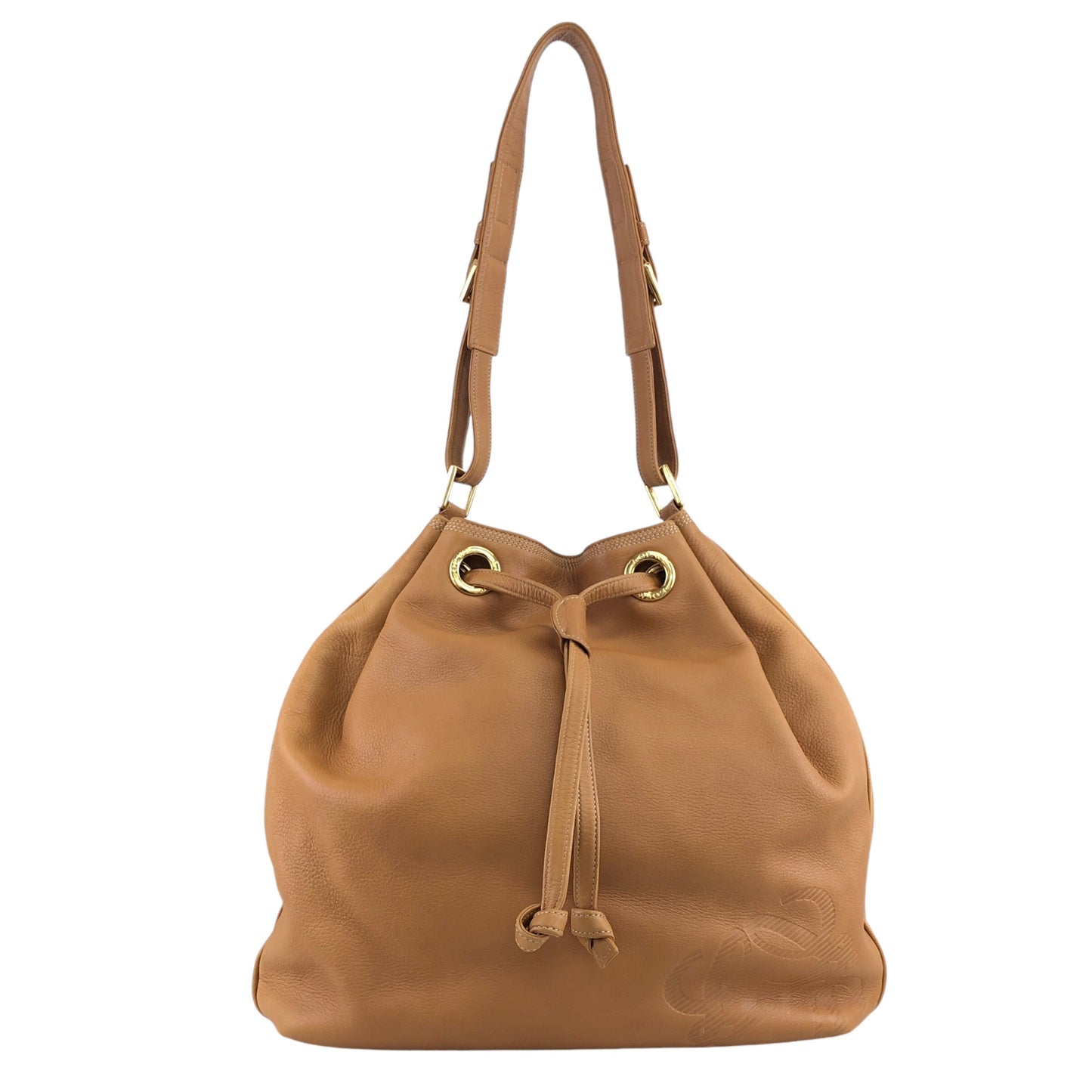 LOEWE Anagram Drawstring Shoulder bag Camel Vintage kx8vz3