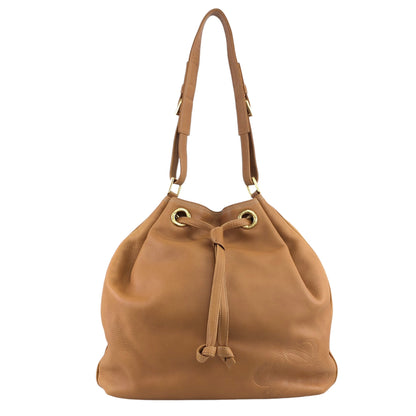 LOEWE Anagram Drawstring Shoulder bag Camel Vintage kx8vz3