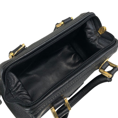 FENDI Logo Two-way Handbag Shoulder bag Black Vintage h8ka2h