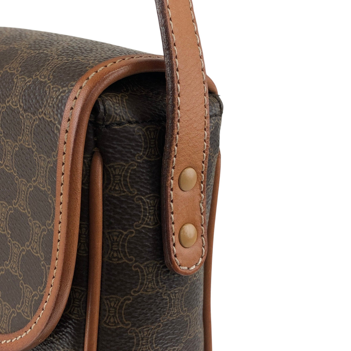 CELINE Horse Bit Shoulder bag Brown Vintage gth7ry