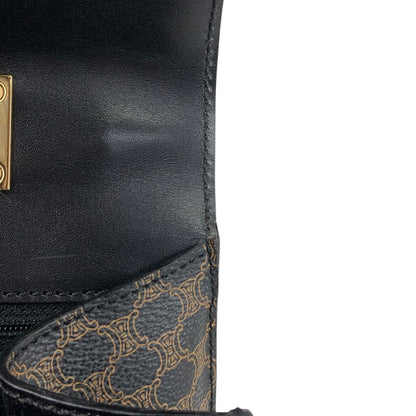 CELINE Macadam Turn Lock Handbag Black Vintage 75x5vx
