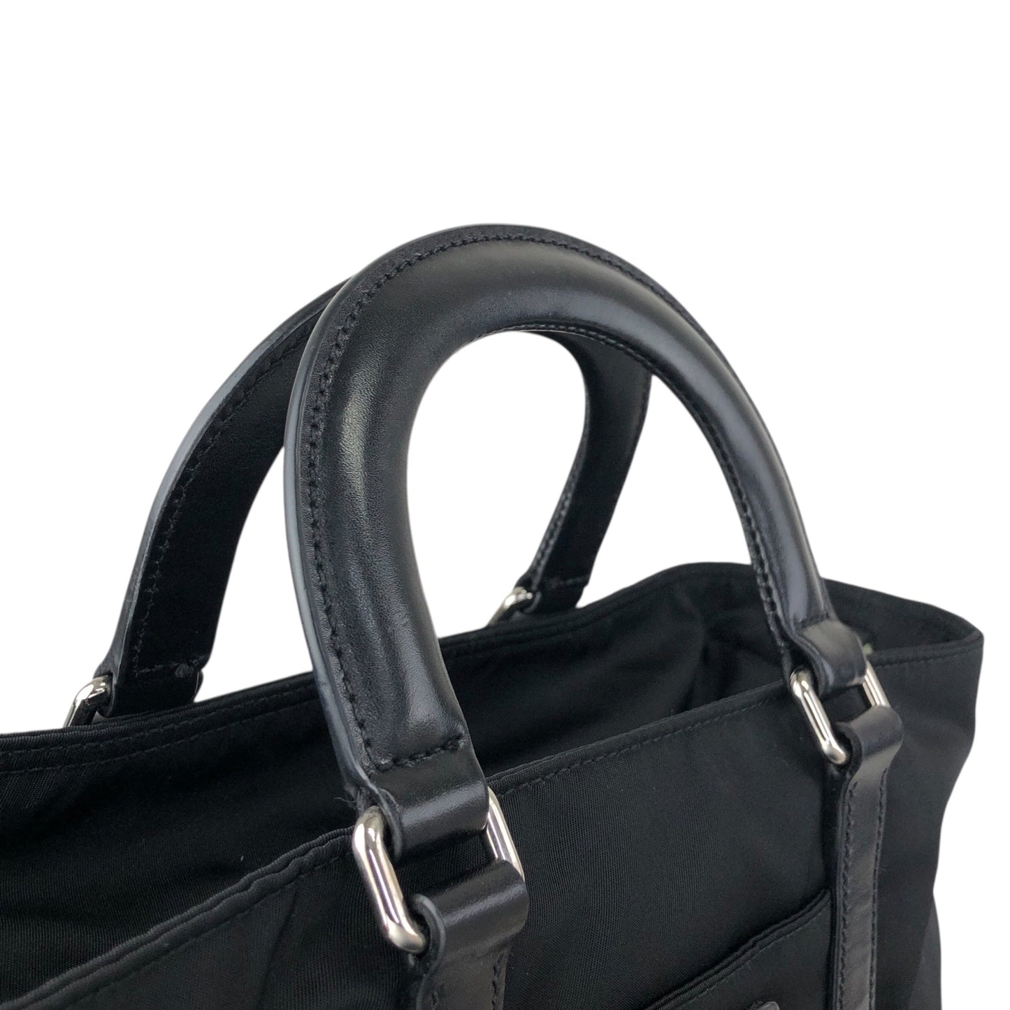 PRADA Tessuto Triangle Logo Two-way Handbag Shoulder bag Black Vintage xd7tr6