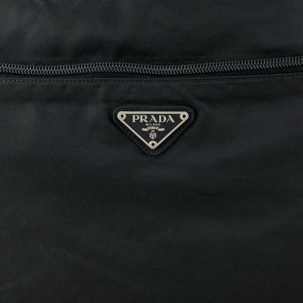 PRADA Tessuto Triangle Logo Totebag Black Vintage hszfkc