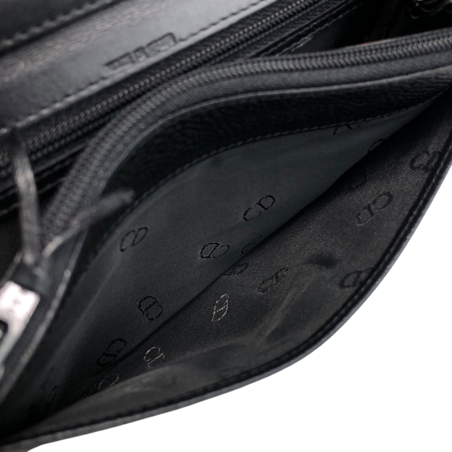Christian Dior CD Logo Chain Shoulder bag Black Vintage iiv2uk