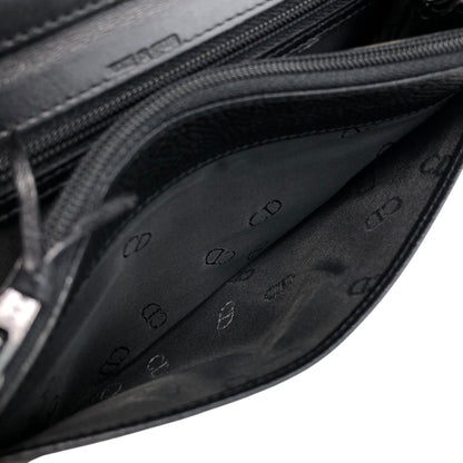 Christian Dior CD Logo Chain Shoulder bag Black Vintage iiv2uk