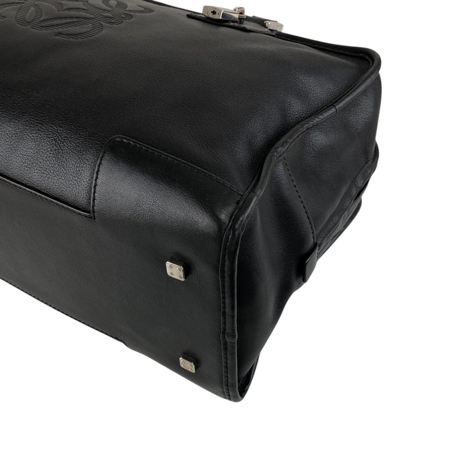LOEWE Amazona36 Anagram Small Boston bag Handbag Black Vintage gc7zrx