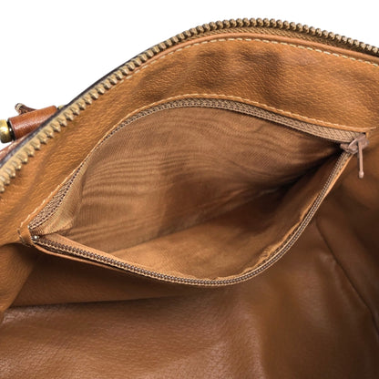 CELINE Macadam Two-way Handbag Shoulder bag Brown Vintage jymunw