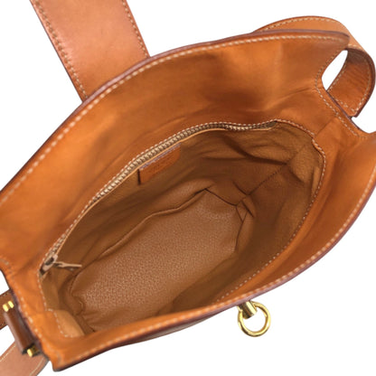 CELINE Macadam Gancini Shoulder bag White×Brown Vintage gt3h8m