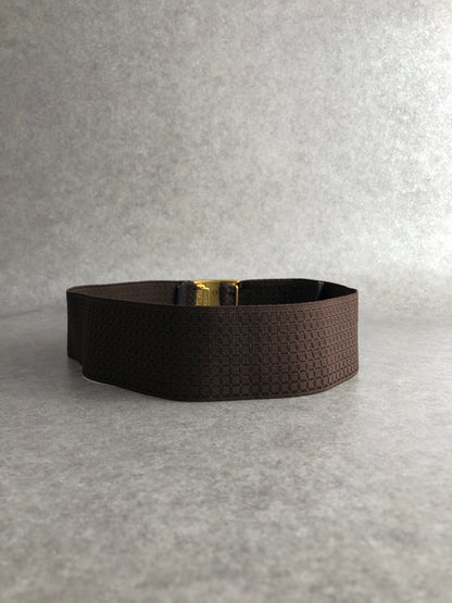 Yves Saint Laurent YSL Logo Cassandra Belt Brown Vintage 3x4ie5