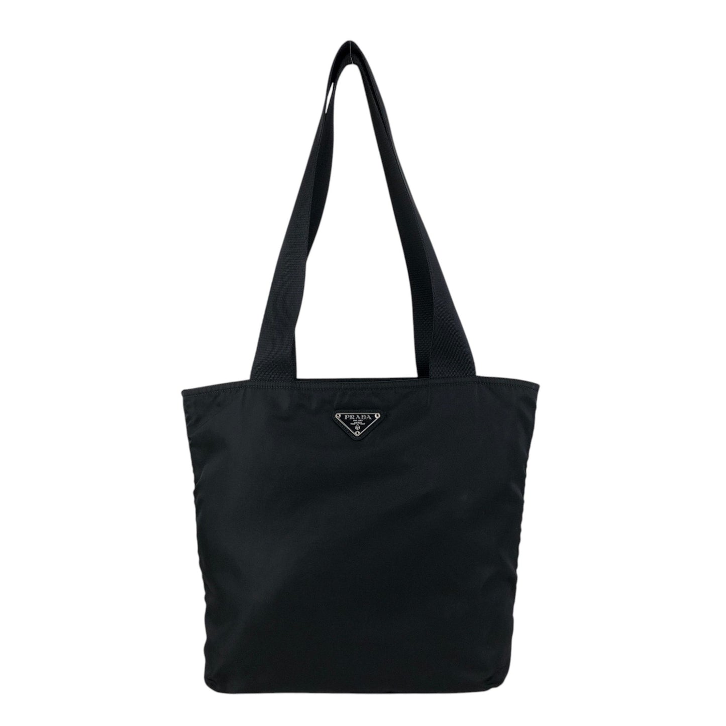 PRADA Tessuto Triangle Logo Handbag Totebag Black Vintage ij43tr
